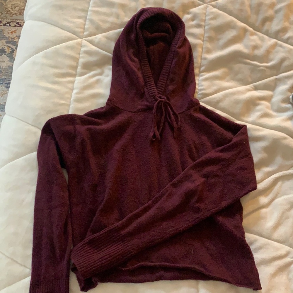 sweater-like-material cropped hoodie